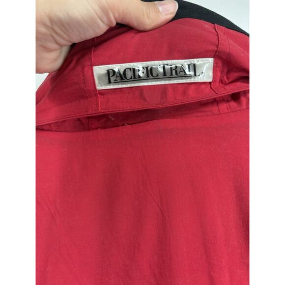 Vintage Pacific Trail Women's Red Fleece Lined Drawstring Waist Jacket Sz 1X - Picture 5 of 11